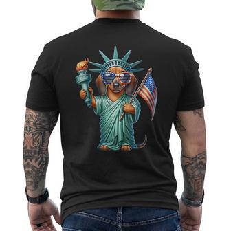 Dachshund July 4Th Liberty Fourth Of July Dachshund Men's T-shirt Back Print - Thegiftio UK
