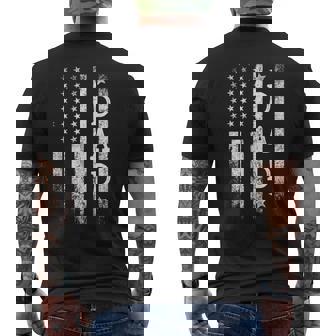 Dad American Flag Dad Patriotic Father's Day Men's T-shirt Back Print - Monsterry