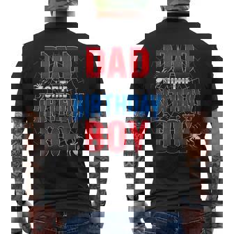 Dad Of The Birthday Boy Matching Family Spider Web Men's T-shirt Back Print - Thegiftio
