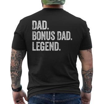 Dad Bonus Dad Legend Vintage Distressed Bold Graphic Men's T-shirt Back Print - Thegiftio UK