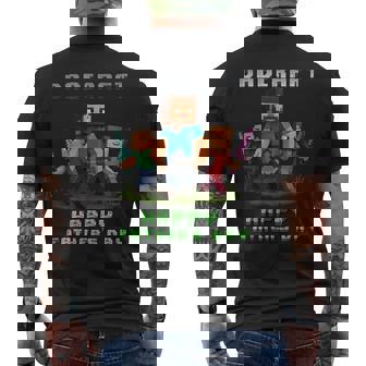 Dad Dadcraft Gamer For Happy Father Day Men's T-shirt Back Print | Mazezy