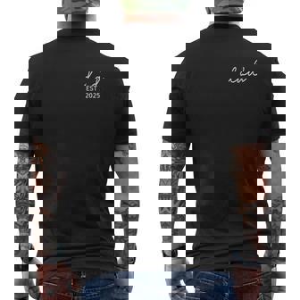 Dad Est 2025 Expect Baby Dad To Be First Time Father's Day Men's T-shirt Back Print - Thegiftio