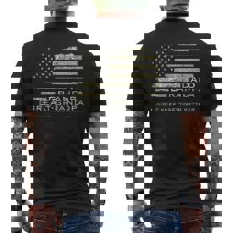 Dad Grandpa Great Grandpa American Flag Fathers Day 4 July Men's T-shirt Back Print - Thegiftio UK
