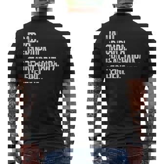 Dad Grandpa Great-Grandpa Legend Vintage Distressed Graphic Men's T-shirt Back Print - Thegiftio