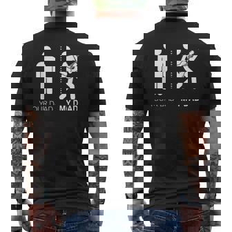 Your Dad My Dad Guitarist Artist Bass Guitar Dad Fathers Day Men's T-shirt Back Print | Mazezy