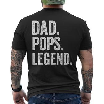 Dad Pops Legend Vintage Distressed Bold Pops Graphic Men's T-shirt Back Print - Thegiftio UK
