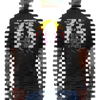 Dad A Sons First Hero A Daughters First Love Father's Day Men's T-shirt Back Print - Monsterry