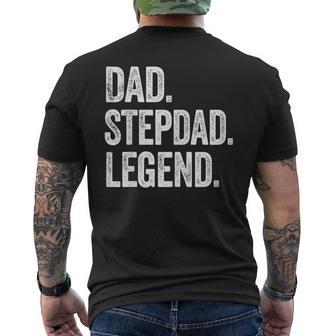Dad Stepdad Legend Vintage Distressed Bold Stepdad Graphic Men's T-shirt Back Print - Thegiftio UK
