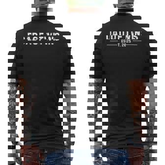 Dad Of Twins Est 2025 First Father's Day With Twins Men's T-shirt Back Print | Mazezy