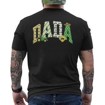 Dada Of The Birthday Boy Tractors Farm Trucks Family Party Men's T-shirt Back Print - Thegiftio UK