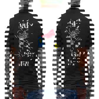 Daddy Is My Herouper Dad 手描き メンズTシャツ バックプリント - Kawaiitshirt