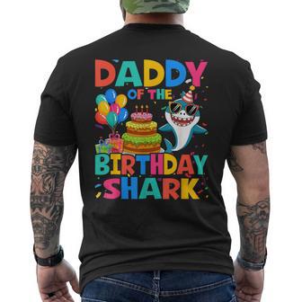 Daddy Of The Shark Birthday Dad Matching Family Men's T-shirt Back Print - Thegiftio UK