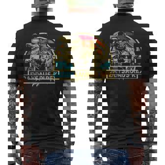 Daddysaurus Rex Dinosaur Daddy Saurus Rex Family Matching Men's T-shirt Back Print - Monsterry