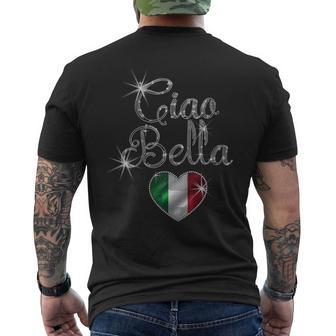 Damen Italien Geschenk Flagge Italyintage Bella Italia Italiano Mit-Ausschnitt T-Shirt mit Rückendruck - Geschenkecke