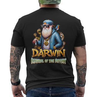 Darwin Laupervivencia Del Hippest Divertido Charles Darwin Camiseta Hombre Estampado Espalda - Regaloses
