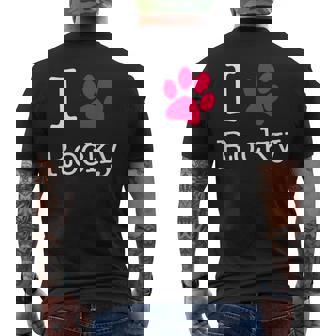 De Regalo Con Nombre De Perro Rocoso Para Los Amantes De Los Perros Camiseta Hombre Estampado Espalda - Regaloses