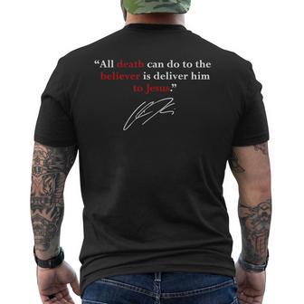 All Death Can Do To The Believer Is Deliver Him To Jesus Men's T-shirt Back Print - Thegiftio UK