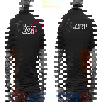 Debian Linux Tux プラグインプログラマー メンズTシャツ バックプリント - Kawaiitshirt