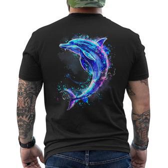 Delfin Meer Ozean Delfin Kunstwerk Ozean Meer Tierliebhaber T-Shirt mit Rückendruck - Geschenkecke