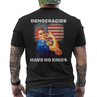 Democracies Have No Kings Political Protest Democratic Value Men's T-shirt Back Print - Thegiftio UK