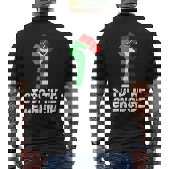 Detener El Puño Del Genocidio Camiseta Hombre Estampado Espalda - Regaloses