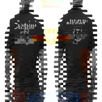 Deutschland Flag Eagle Vintage German Heritage Pride Men's T-shirt Back Print | Mazezy