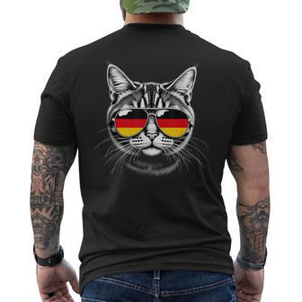 Deutschland Flagge Katze Gesichtonnenbrille Deutsche Flagge T-Shirt mit Rückendruck - Geschenkecke
