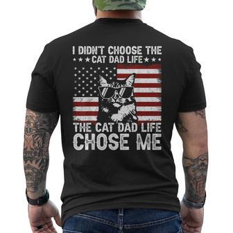 I Didn't Choose The Cat Dad Life The Cat Life Chose Me Men's T-shirt Back Print - Thegiftio UK