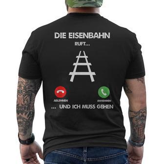 Die Eisenbahn Nennt Modelleisenbahn Lokomotive Modelleisenbahn T-Shirt mit Rückendruck - Geschenkecke