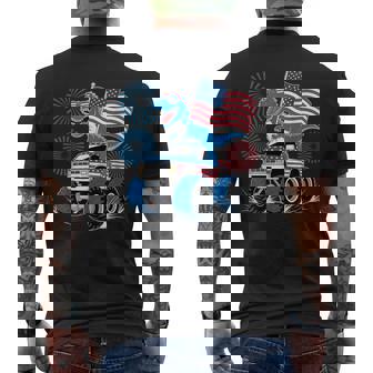 Dinosaur 4Th Of July T Rex Dinosaur Monster Truck Dino Men's T-shirt Back Print | Mazezy