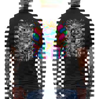 Dinosaur Birthday Party T-Rex Retro Dinosaur Men's T-shirt Back Print - Seseable