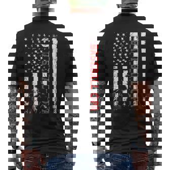 Distressed Usa American Flag Baseball Opa Father's Day Men's T-shirt Back Print - Monsterry