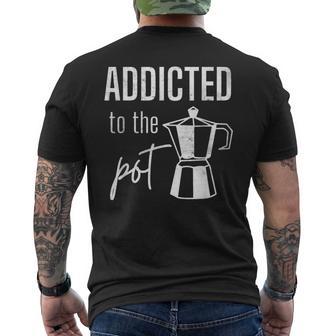 Divertido Adicto A La Cafeína Al Café Adicto A La Olla Moka Camiseta Hombre Estampado Espalda - Regaloses