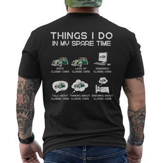 Divertido Amante De Los Coches Clásicos Cosas Que Hago En Mi Coche De Tiempo Libre Camiseta Hombre Estampado Espalda - Regaloses