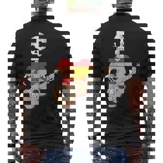 Divertido Esqueleto Guitarra España Bandera España Divertido Esqueleto Meme Camiseta Hombre Estampado Espalda - Regaloses