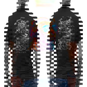 Dj Leopard Edm テクノハウス ダンスクラブ 音楽ヘッドフォン メンズTシャツ バックプリント - Kawaiitshirt