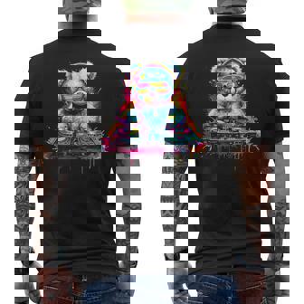 Dj Music Ours En Peluche Coloré Avec Lunettes Deoleil T-shirt imprimé au dos - Cadeauxyz