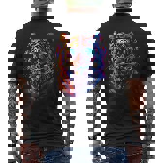 Dj Tiger 音楽プロデューサー Beatmaker Music Headphones House メンズTシャツ バックプリント - Kawaiitshirt