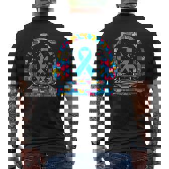 Dj ヘッドフォン パズル 自閉症啓発 自閉症 レディース メンズ メンズTシャツ バックプリント - Kawaiitshirt