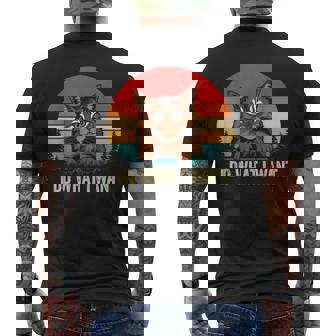 I Do What I Want Cat レトロ ヴィンテージ 面白い 猫好き メンズTシャツ バックプリント - Kawaiitshirt