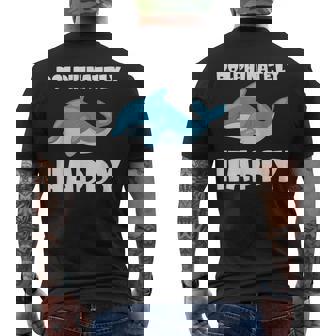 Dolphinately Happy ドルフィンズ イルカ 哺乳類 海 Dolphin ドルフィン メンズTシャツ バックプリント - Kawaiitshirt