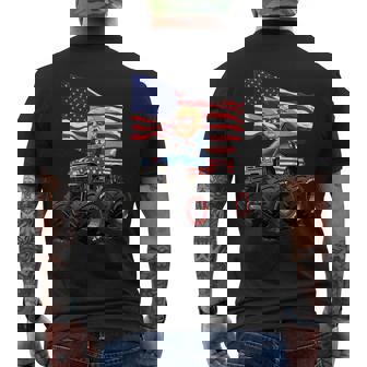 Donad Trump Monster Truck 4Th Of July Usa Flag Men's T-shirt Back Print - Thegiftio UK