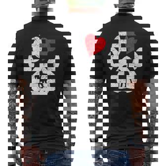 Donna Cane Amore Cane Zampa Cane Amante Cani Cuore Regalo Con Collo A T-shirt da uomo con stampa posteriore - Novitaregali
