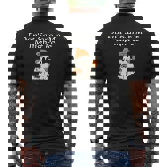 Don't Scare Me I Might Pee Halloween Pregnant Ghost Men's T-shirt Back Print - Monsterry