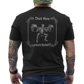 Dost Thou Even Hoist Gym Meme Medieval Gym Men's T-shirt Back Print - Thegiftio UK