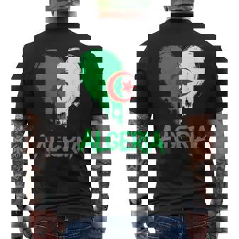 Drapeau Algérie Coeur Fière Algérie T-shirt imprimé au dos - Cadeauxyz