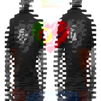Drapeau Portugal Coeur Portugal Pride T-shirt imprimé au dos - Cadeauxyz