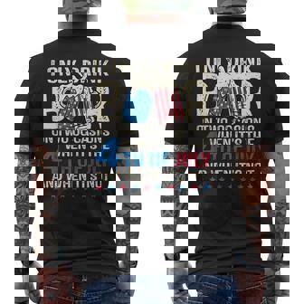 I Only Drink Beer On Two Occasions 4Th Of July America Flag Men's T-shirt Back Print | Mazezy