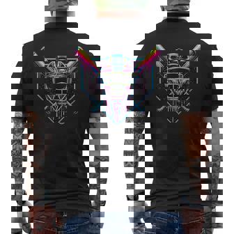 Dripping Baseball Catcher Mask Baseball Fan Street Style Men's T-shirt Back Print - Thegiftio UK