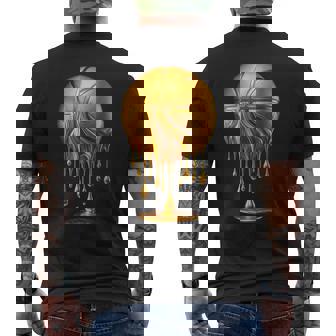 Dripping Gold Basketball Respect The Drip Basketball Hoop Men's T-shirt Back Print - Thegiftio